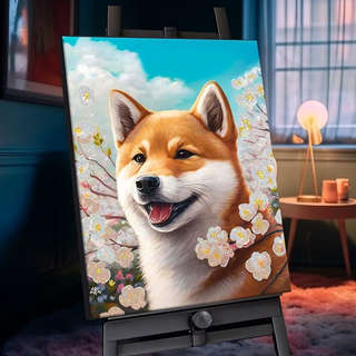 Картина по номерам с хрустальными кристаллами 'Сиба-ину' 40х5...