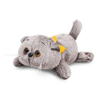 Кот Басик с бантиком лежачий на липучке, 11 см, BudiBasa 2