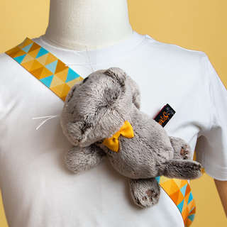 Кот Басик с бантиком лежачий на липучке, 11 см, BudiBasa 6