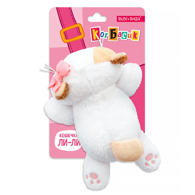 Кошечка Ли-Ли с бантиком лежачая на липучке, 11 см, BudiBasa