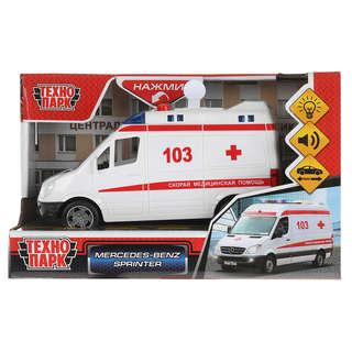 Скорая помощь Mercedes, 14.5 см, модель металлическая, Технопарк 5