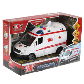 Скорая помощь Mercedes, 14.5 см, модель металлическая, Технопарк