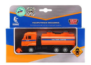 Камаз Уборочная машина, 14 см, модель, пластик, Технопарк SB-16-74-B-WB 2