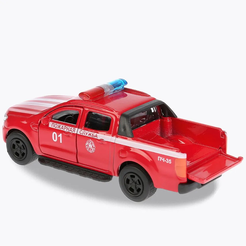 FORD Ranger, пикап пожарный, 12 см, модель металлическая, Технопарк