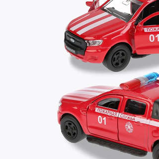 FORD Ranger, пикап пожарный, 12 см, модель металлическая, Технопарк 8