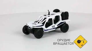 Автовездеход Полиция, 12 см, с пулеметом, модель металлическая, Технопарк 8