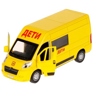 Машина Citroen Jumper Дети, 14 см, модель металлическая, Технопарк 4