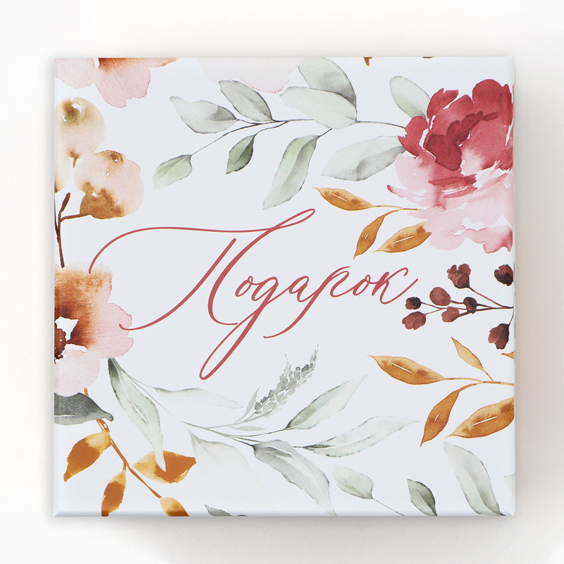 Коробка квадратная «Цветы», 14х14х8 см