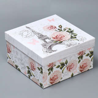 Коробка квадратная 'Шебби' 18х18х10 см 1