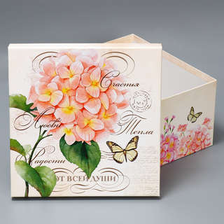 Коробка квадратная 'Шебби' 28х28х15 см 2