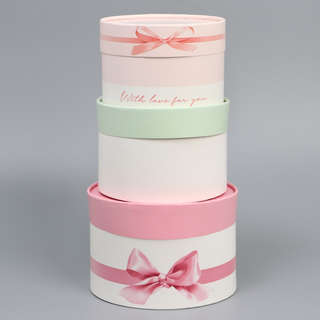 Коробка круглая «Нежность», цена за коробку размером 13х13х8....