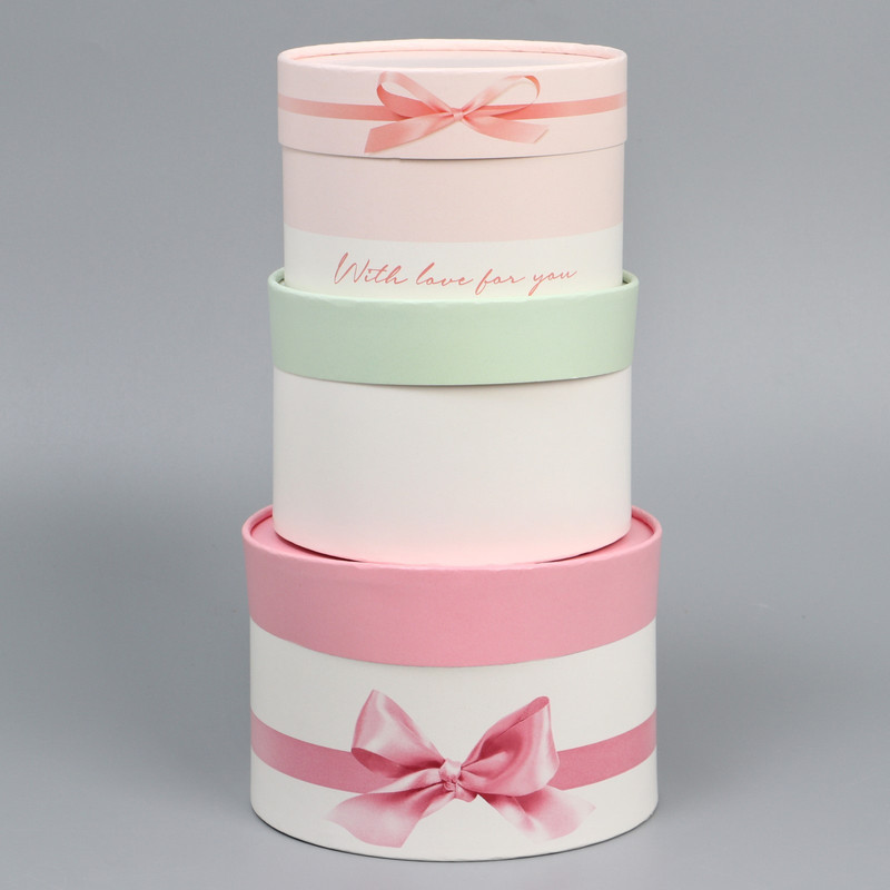 Коробка круглая «Нежность», цена за коробку размером 16х16х10 см