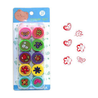 Набор из 10-ти штампиков 'Цветы, бабочки' 2.5 см