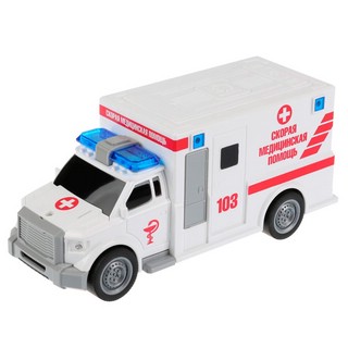 Машинка Скорая Помощь со звуком и светом 19.5 см, пластик, ин...