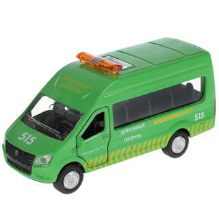 Машинка Газель Некст патруль, 12 см, металлическая модель, Те...