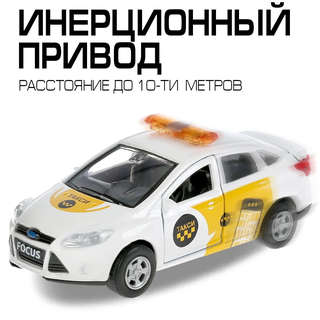 Машинка Ford Focus Такси, 12 см, металлическая модель, Технопарк 6