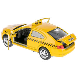 Машинка Skoda octavia Такси, 12 см, металлическая модель, Технопарк 3