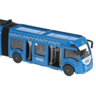 Машинка Троллейбус с резинкой, 17 см, металлическая, Технопарк 4