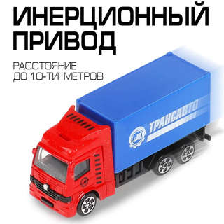 Машинка Грузовик красный, 10.5 см, металлическая модель, Технопарк 4