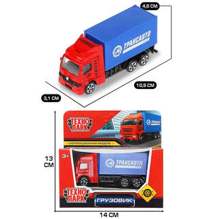 Машинка Грузовик красный, 10.5 см, металлическая модель, Технопарк 7