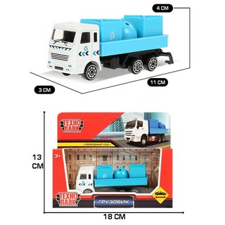Машинка Грузовик мусоровоз, 11 см, металлическая, Технопарк 6