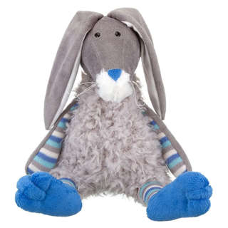 Зайчик в меховом костюме с вязанными деталями, 27 см, Relana,...