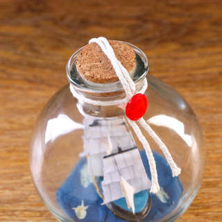 Корабль в бутылке 'Be happy' вертикальный 4