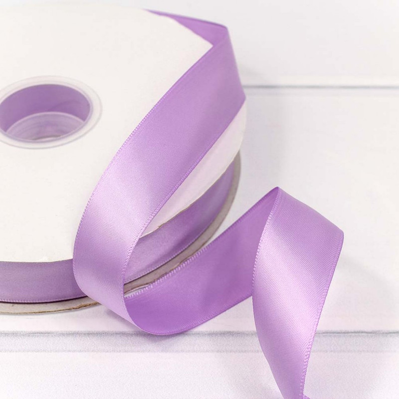Лента атласная полиэстер 2.5 см х 100 см, сиреневая