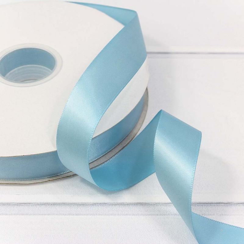 Лента атласная полиэстер 2.5 см х 100 см, голубая