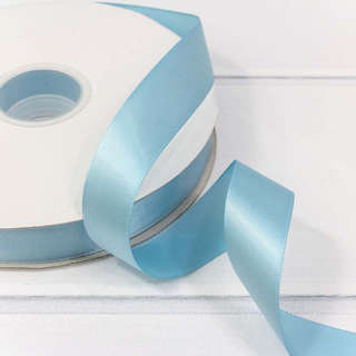 Лента атласная полиэстер 2.5 см х 100 см, голубая