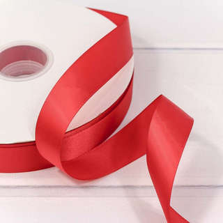Лента атласная полиэстер 2.5 см х 100 см, красная