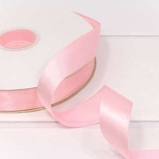 Лента атласная полиэстер 2.5 см х 100 см, бледно-розовая
