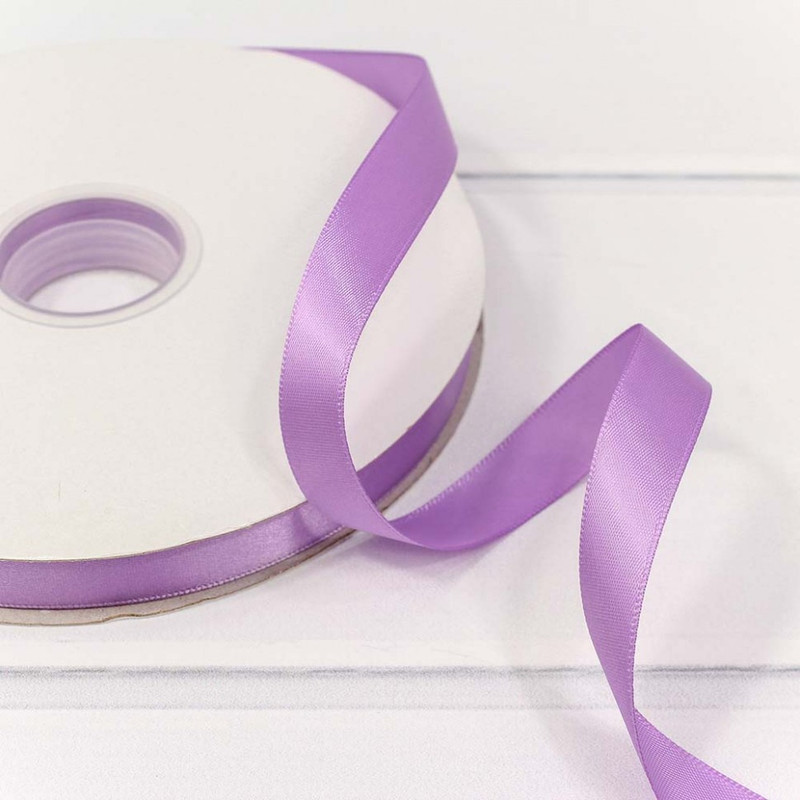 Лента атласная полиэстер 1.5 см х 100 см, сиреневая
