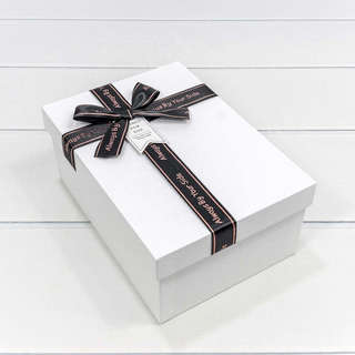 Коробка прямоугольная с бантом, 22,5 х 16 х 9,5 см, белый