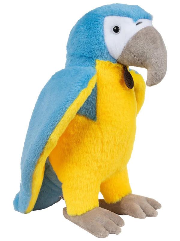 Мягкая игрушка Попугай, 30 см (реалистичный) голубой, Lapkin