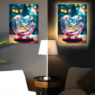 Картина по номерам «Снежный шар с любовью» LED подсветка, 40х50 см 2