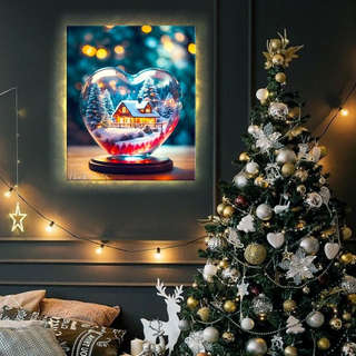 Картина по номерам «Снежный шар с любовью» LED подсветка, 40х50 см 3