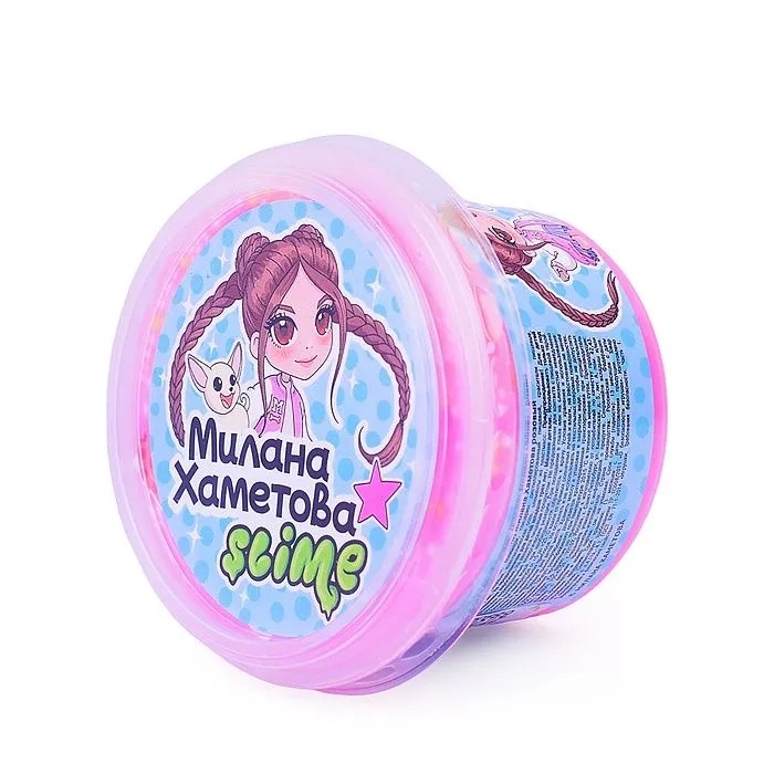 Слайм Милана Хаметова, банка, розовый