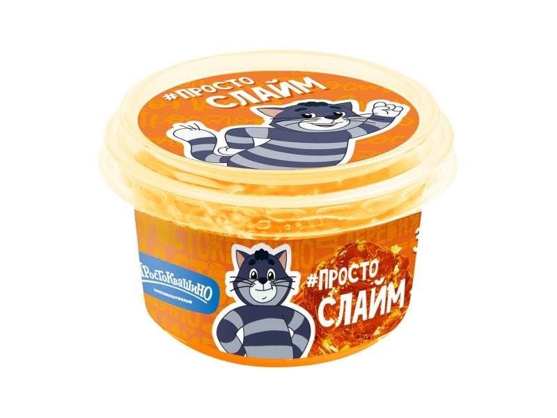 Слайм Простоквашино, банка, оранжевый