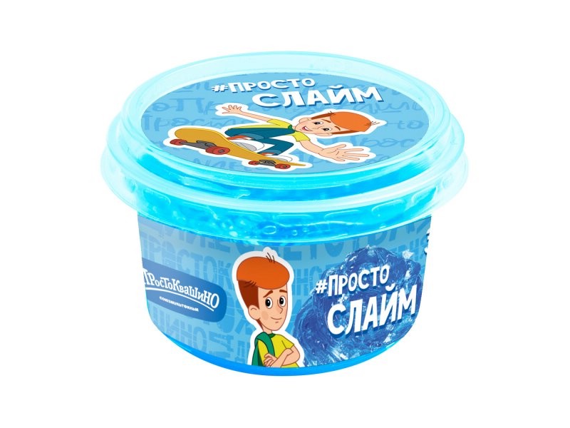 Слайм Простоквашино, банка, синий