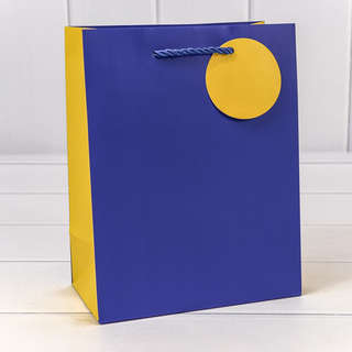 Пакет подарочный матовый Синий 18х23х10 см