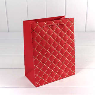 Пакет подарочный 'Ромб' Красный 14х20х8 см