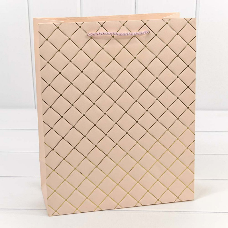 Пакет подарочный 'Ромб' Розовый 26х32х12 см