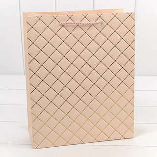 Пакет подарочный 'Ромб' Розовый 26х32х12 см