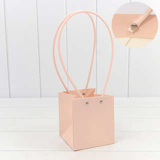 Пакет подарочный 'Ваза для цветов' 13х11,5х11,5, персиковый