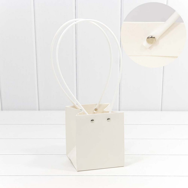 Пакет подарочный 'Ваза для цветов' 13х11,5х11,5, белый