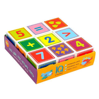 IQ Кубики с цифрами: Раз, два, три, четыре, пять, 9 штук, 4+