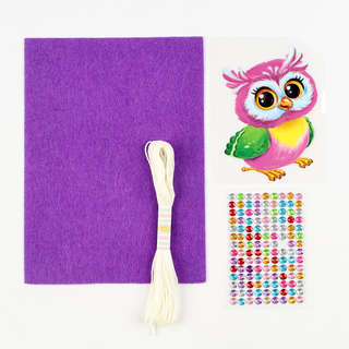 Сова: Набор для шитья игрушки из фетра, с термонаклейкой 4