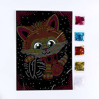 Котёнок: Аппликация пайетками, 30 x 45 см 3