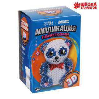 Панда: Аппликация пайетками